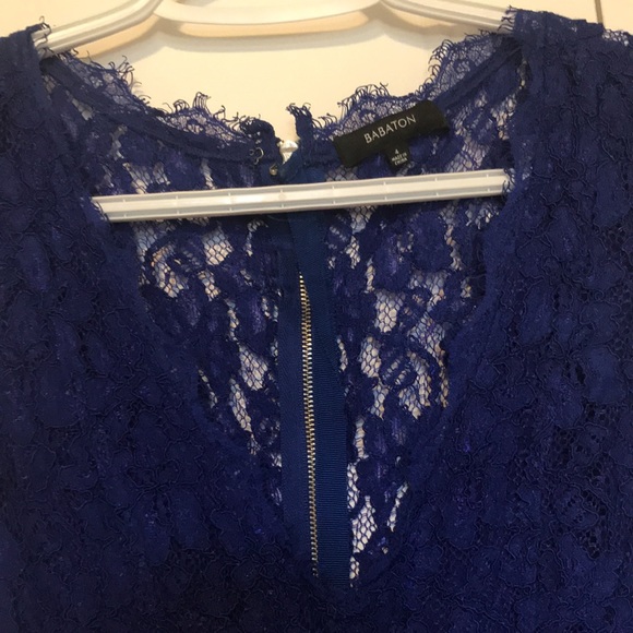 Babaton blue lace dress with pockets - Picture 3 of 8